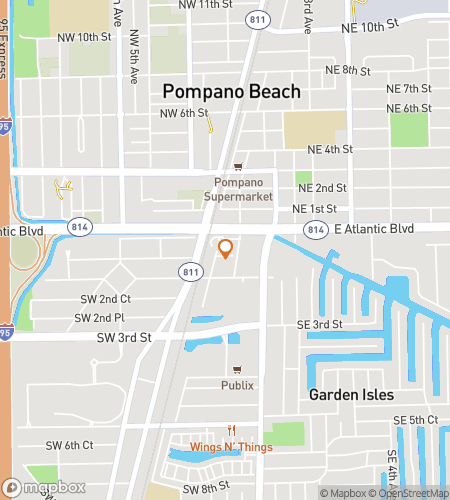 Map of scavenger hunt walking tour for Pompano Beach Intracoastal Breeze Quest