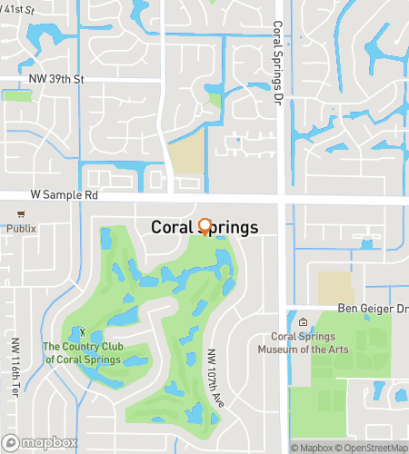 Map of scavenger hunt walking tour for Coral-ly Awesome! The Colorful Coral Springs Hunt