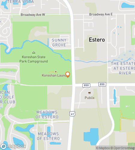 Map of scavenger hunt walking tour for Estero Scavenger Hunt