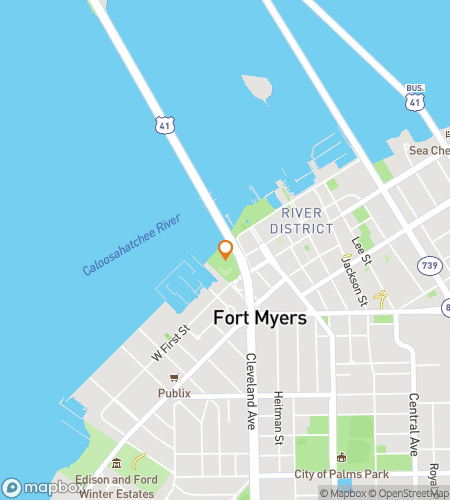 Map of scavenger hunt walking tour for Fort Myers Ghost Hunt