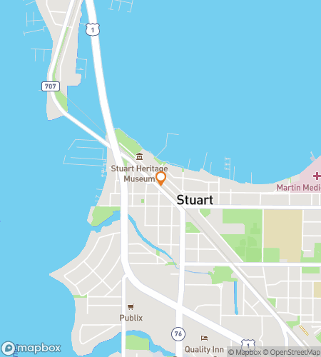 Map of scavenger hunt walking tour for Stuart Haunt Hunt: Spirits of the City