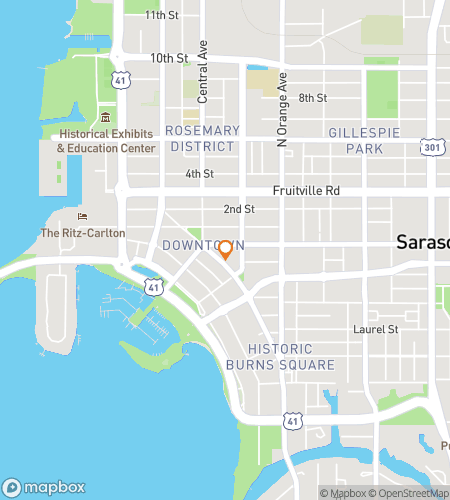 Карта пешеходной экскурсии по охоте за сокровищами для Sarasota Slammin