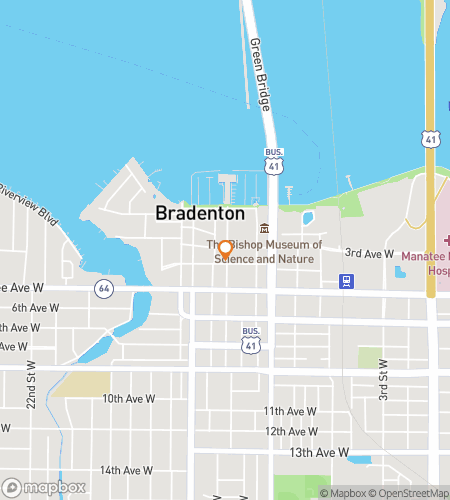 Map of scavenger hunt walking tour for Bradenton Florida Bar Hunt