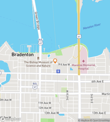 Map of scavenger hunt walking tour for Downtown Bradenton Ghost Tour