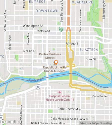 Map of scavenger hunt walking tour for Laredo Bar Crawl