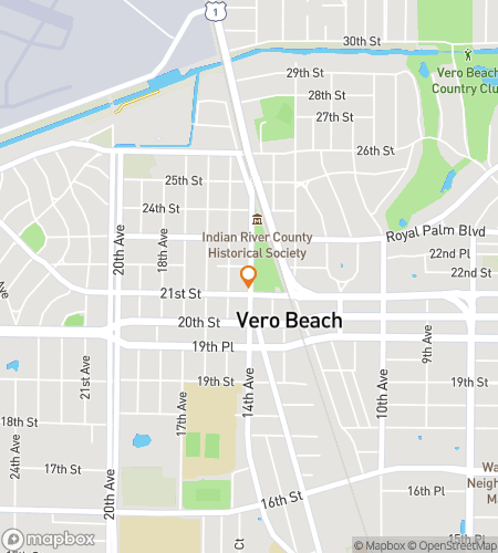 Map of scavenger hunt walking tour for Vero Beach Swift Quest