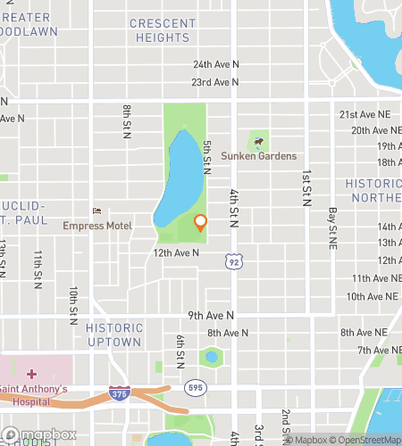 Mapa scavenger hunt pěší prohlídky pro Crescent Lake Quest: Od skluzavek k odpalům