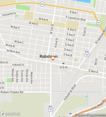 Map of scavenger hunt walking tour for Robstown Riddle Roundup Adventure