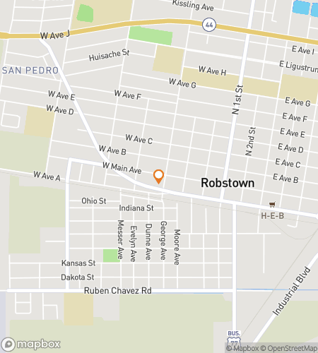Map of scavenger hunt walking tour for A Robstown Riddle Wranglin’