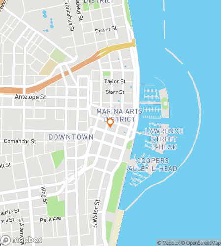 מפה של סיור הליכה לציד אוצרות עבור Corpus Christi Texas Bar Hunt