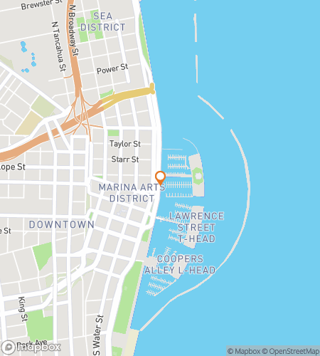 Map of scavenger hunt walking tour for Downtown Corpus Christi Ghost Tour