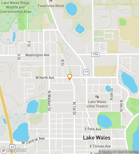 Map of scavenger hunt walking tour for Lake Wales Scavenger Hunt