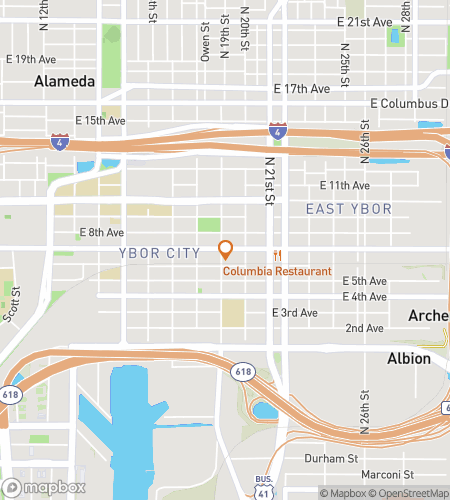 Map of scavenger hunt walking tour for Ybor City Wild Goose Chase