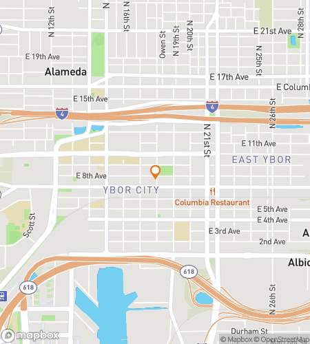 Map of scavenger hunt walking tour for Tampa Takeover Bar Crawl