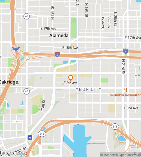 Χάρτης περιήγησης με τα πόδια για κυνήγι θησαυρού για το The Haunted Tampa Hunt