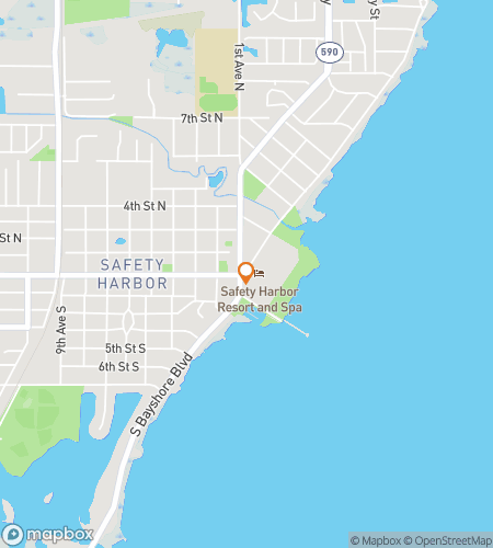 Map of scavenger hunt walking tour for Safety Harbors Treasures