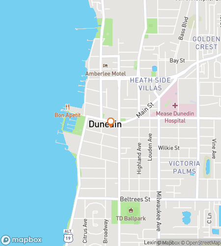 Map of scavenger hunt walking tour for Delightful Dunedin Stroll