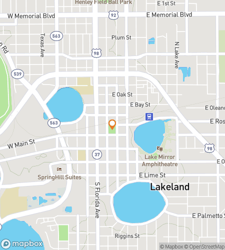 Map of scavenger hunt walking tour for Lucky Lakeland Treasure Hunt