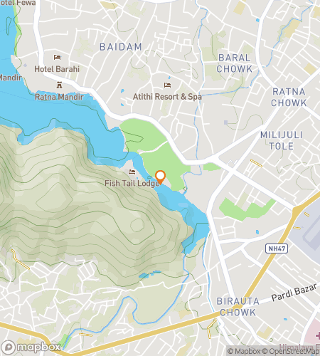 Map of scavenger hunt walking tour for Pokhara, Nepal Friendship, Faith & Fresh Air Hunt