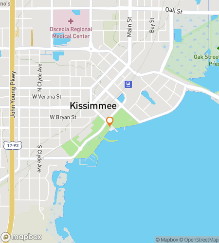 Map of scavenger hunt walking tour for Kissimmee Capers & Curiosities Hunt
