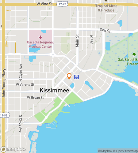 Map of scavenger hunt walking tour for Kissimmee Bar Crawl