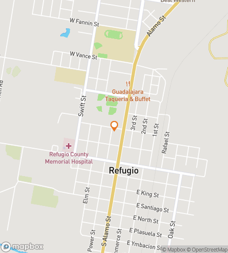 Map of scavenger hunt walking tour for Refugio Riddles & Rascals Romp