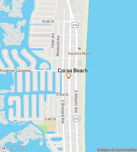 Map of scavenger hunt walking tour for Cocoa Beach: Surf, Sun & Secret Spots