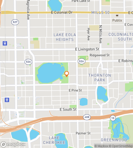 Map of scavenger hunt walking tour for Park & Seek: The Lake Eola Hunt
