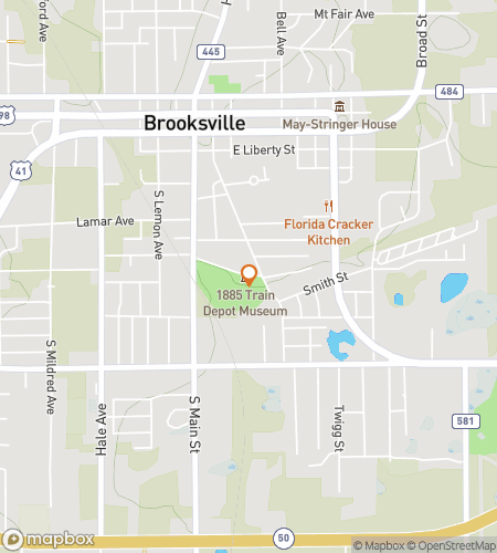 Map of scavenger hunt walking tour for Brooksville Scavenger Hunt