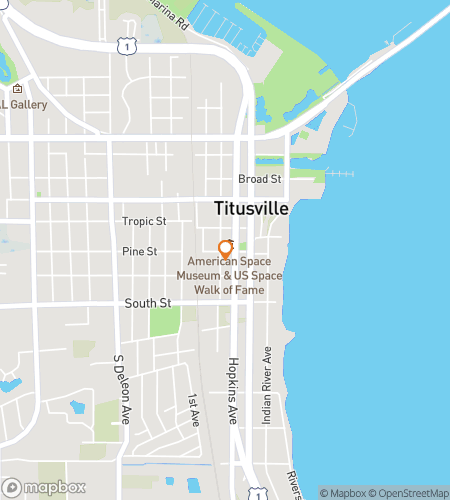 Map of scavenger hunt walking tour for Titusvilles Space City Tour