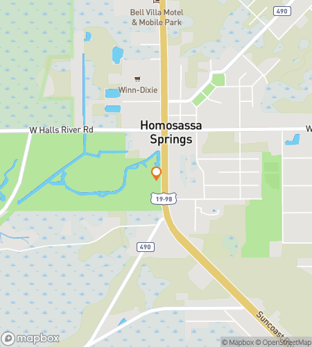 Χάρτης περιήγησης με κυνήγι θησαυρού για το Homo-Sassy Splash! Το Κυνήγι Άγριων Πηγών Homosassa