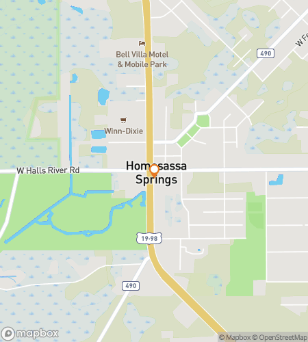 Map of scavenger hunt walking tour for Homo-Sassy Splash! The Wild Homosassa Springs Hunt