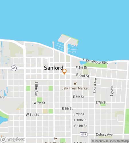 Map of scavenger hunt walking tour for Sanford Florida Bar Hunt