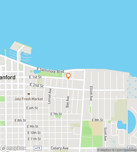 Map of scavenger hunt walking tour for Sanford After Dark: The Haunted Hunt