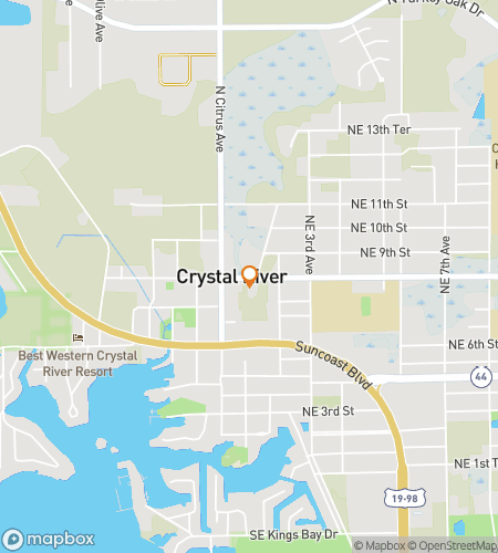 Map of scavenger hunt walking tour for Crystal River Riddles & Revelry