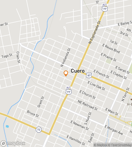 Map of scavenger hunt walking tour for The Cuero Circuit