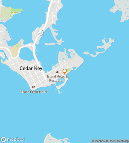 Map of scavenger hunt walking tour for Cedar Key Coastal Caper