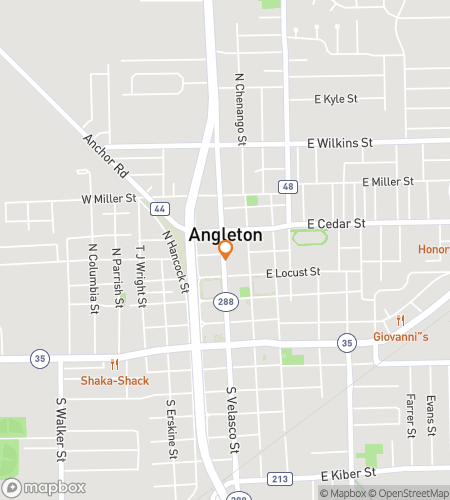 Map of scavenger hunt walking tour for  Angleton scavenger hunt