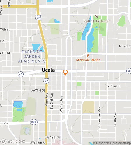 Map of scavenger hunt walking tour for Ocala Florida Bar Hunt