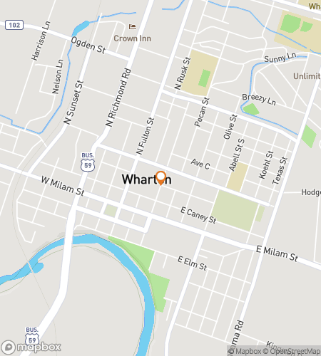 Kort over skattejagt vandretur for Wharton on Trial&colon; En Texas-stor skattejagt