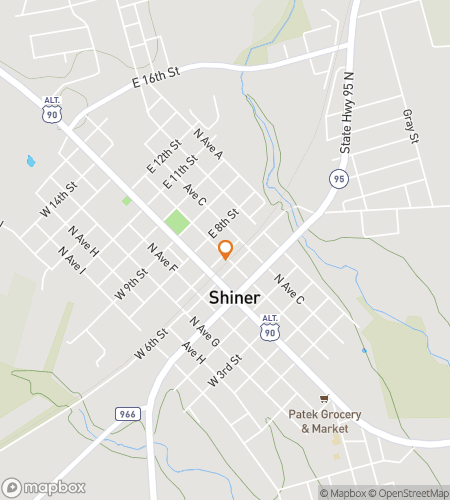 Map of scavenger hunt walking tour for Shiner Shindig Scavenger Spectacle