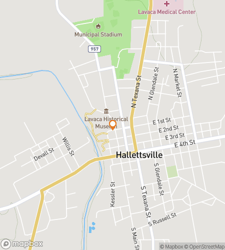 Map of scavenger hunt walking tour for Hallettsville Hoedown Hunt