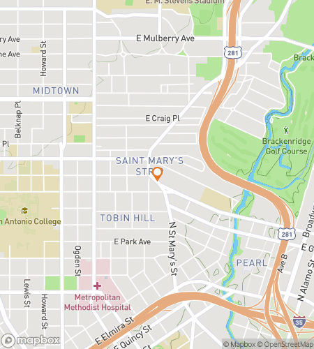 Map of scavenger hunt walking tour for The Colorful Canvas of San Antonios St. Marys Strip