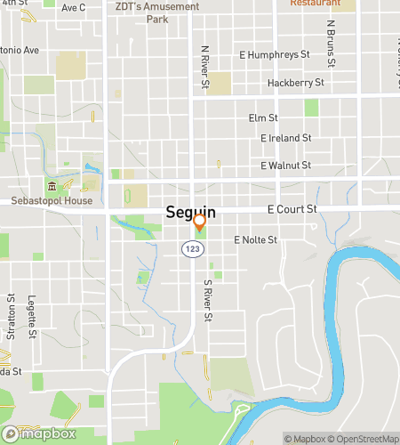 Map of scavenger hunt walking tour for Seguin‘s Sizzlin‘ Scavenger Hunt