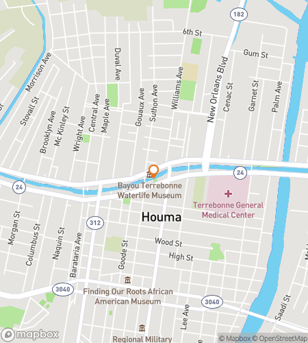 Map of scavenger hunt walking tour for  Houma scavenger hunt