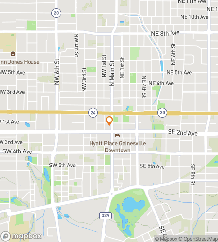 Map of scavenger hunt walking tour for Gator Galore Gainesville Quest