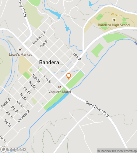 Map of scavenger hunt walking tour for Bandera Boot Scootin‘ Scavenger