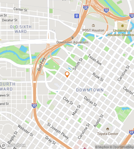 Map of scavenger hunt walking tour for Houston Ghost Hunt