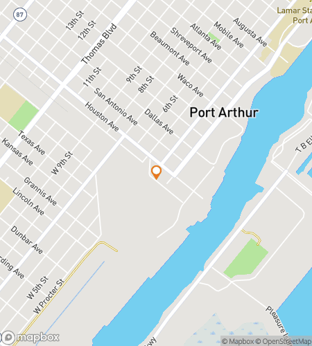 Map of scavenger hunt walking tour for Port Arthur‘s Gusher Galore Hunt