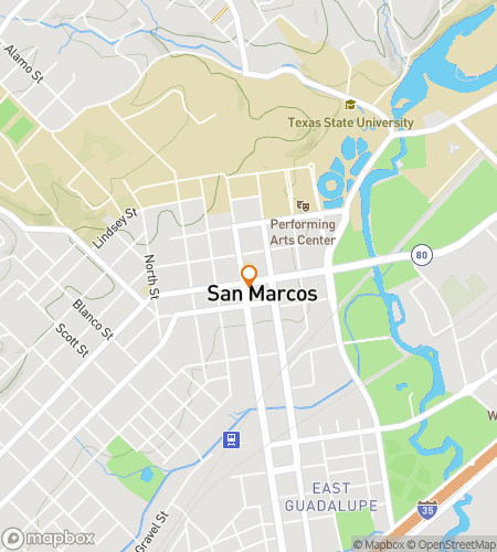 Map of scavenger hunt walking tour for San Marcos Texas Bar Crawl